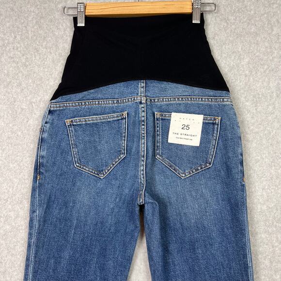 Hatch Maternity Over Belly Straight Leg Jeans Size 25 - Picture 6 of 15